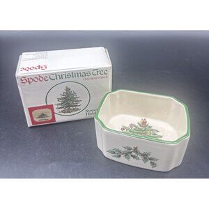 VTG SPODE Porcelain Christmas Tree Sweetener Sugar Holder Made In England NEW
